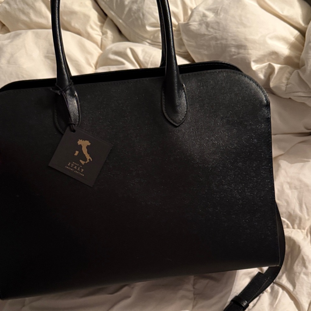 Elegant Black genuine  large Leather bag
